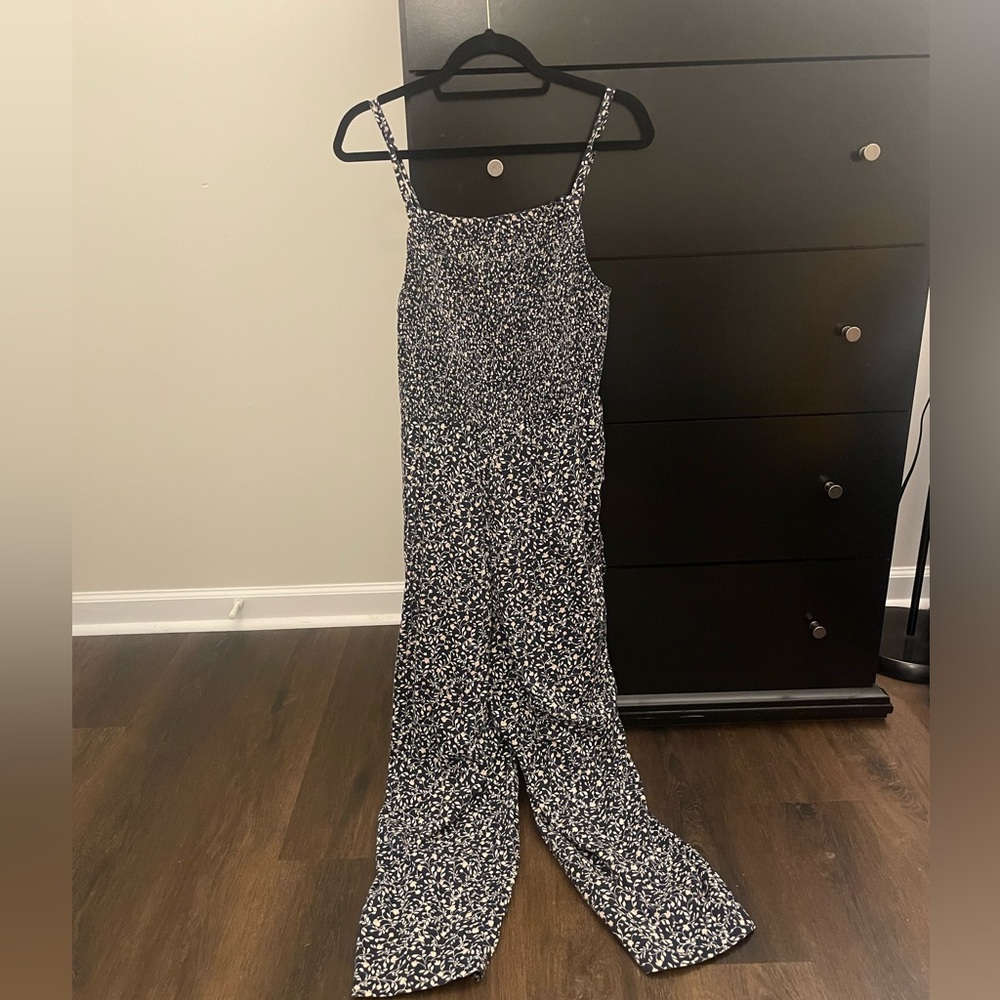 Blue floral jumpsuit